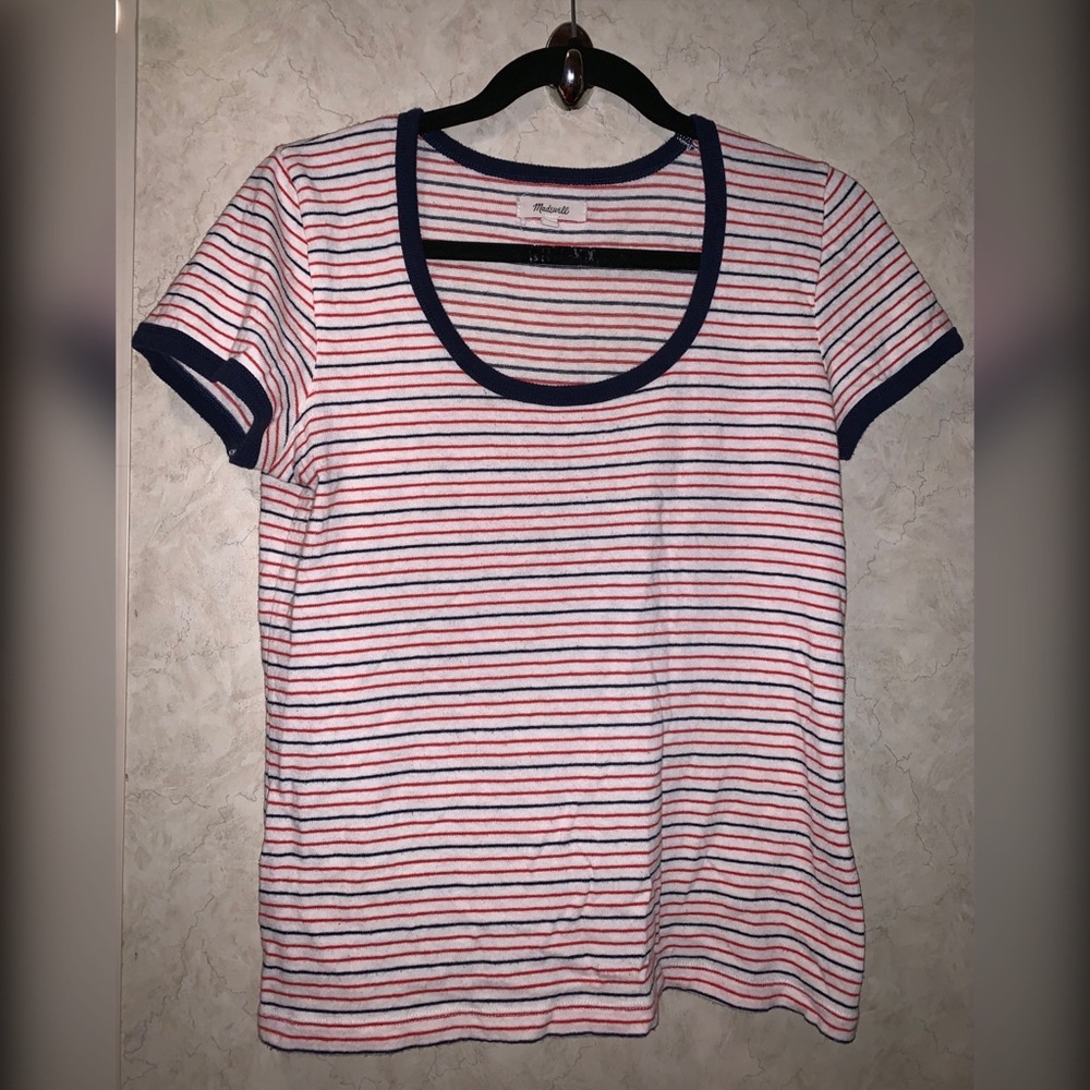 Madewell striped cotton ringer tee - small